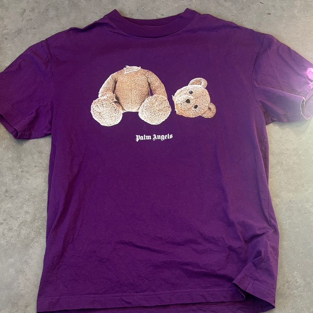 Palm Angels purple bear tshirt medium